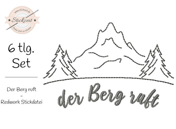 Der Berg ruft - Redwork Stickdatei